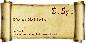 Dózsa Szilvia névjegykártya
