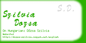 szilvia dozsa business card